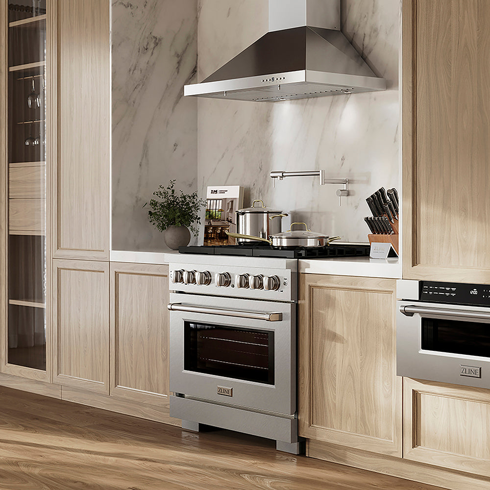 ZLINE 36 in. 5.2 cu. ft. Paramount Gas Range with 6 Burner DuoPro™ Cooktop and Convection Gas Oven in Satin Stainless Steel, Open Box-Good Condition