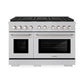 ZLINE 48 in. 6.7 cu. ft. Paramount Gas Range with 8 Burner DuoPro™ Cooktop and Dual Ovens in Satin Stainless Steel, Open Box-Good Condition