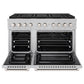 ZLINE 48 in. 6.7 cu. ft. Paramount Gas Range with 8 Burner DuoPro™ Cooktop and Dual Ovens in Satin Stainless Steel, Open Box-Great Condition
