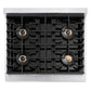 ZLINE 30 in. 4.2 cu. ft. Paramount Gas Range with 4 Burner DuoPro™ Cooktop and Convection Gas Oven in Satin Stainless Steel with Black Matte Door (PSGRS-BLM-30) top-down, above cooktop.