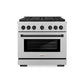 ZLINE Autograph Edition 36 in. 5.2 cu. ft. Paramount Gas Range with 6 Burner DuoPro™ Cooktop and Convection Gas Oven in Satin Stainless Steel and Matte Black Accents, Open Box-Great Condition