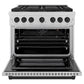 ZLINE Autograph Edition 36 in. 5.2 cu. ft. Paramount Gas Range with 6 Burner DuoPro™ Cooktop and Convection Gas Oven in Satin Stainless Steel and Matte Black Accents, Open Box-Great Condition