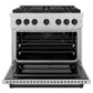 ZLINE Autograph Edition 36 in. 5.2 cu. ft. Paramount Gas Range with 6 Burner DuoPro™ Cooktop and Convection Gas Oven in Satin Stainless Steel and Matte Black Accents, Open Box-Good Condition