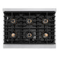 ZLINE Autograph Edition 36 in. 5.2 cu. ft. Paramount Gas Range with 6 Burner DuoPro™ Cooktop and Convection Gas Oven in Satin Stainless Steel and Matte Black Accents, Open Box-Great Condition