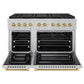 ZLINE Autograph Edition 48 in. 6.7 cu. ft. Paramount Gas Range with 8 Burner DuoPro™ Cooktop and Dual Ovens in Satin Stainless Steel and Champagne Bronze Accents, Open Box-Good Condition