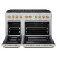 ZLINE Autograph Edition 48 in. 6.7 cu. ft. Paramount Gas Range with 8 Burner DuoPro™ Cooktop and Dual Ovens in Satin Stainless Steel and Polished Gold Accents, Open Box-Good Condition