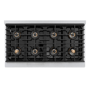 ZLINE Autograph Edition 48 in. 6.7 cu. ft. Paramount Gas Range with 8 Burner DuoPro™ Cooktop and Dual Ovens in Satin Stainless Steel and Polished Gold Accents, Open Box-Good Condition