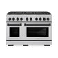 ZLINE Autograph Edition 48 in. 6.7 cu. ft. Paramount Gas Range with 8 Burner DuoPro™ Cooktop and Dual Ovens in Satin Stainless Steel and Matte Black Accents, Open Box-Great Condition