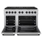 ZLINE Autograph Edition 48 in. 6.7 cu. ft. Paramount Gas Range with 8 Burner DuoPro™ Cooktop and Dual Ovens in Satin Stainless Steel and Matte Black Accents, Open Box-Great Condition