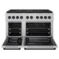 ZLINE Autograph Edition 48 in. 6.7 cu. ft. Paramount Gas Range with 8 Burner DuoPro™ Cooktop and Dual Ovens in Satin Stainless Steel and Matte Black Accents, Open Box-Good Condition