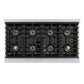 ZLINE Autograph Edition 48 in. 6.7 cu. ft. Paramount Gas Range with 8 Burner DuoPro™ Cooktop and Dual Ovens in Satin Stainless Steel and Matte Black Accents, Open Box-Great Condition