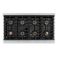 ZLINE Autograph Edition 48 in. 6.7 cu. ft. Paramount Gas Range with 8 Burner DuoPro™ Cooktop and Dual Ovens in Satin Stainless Steel and Matte Black Accents, Open Box-Good Condition