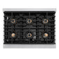ZLINE Autograph Edition 36 in. 5.2 cu. ft. Paramount Gas Range with 6 Burner DuoPro™ Cooktop and Convection Gas Oven in Satin Stainless Steel with White Matte Door and Polished Gold Accents, Open Box-Great Condition