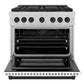 ZLINE Autograph Edition 36 in. 5.2 cu. ft. Paramount Gas Range with 6 Burner DuoPro™ Cooktop and Convection Gas Oven in Satin Stainless Steel with White Matte Door and Matte Black Accents, Open Box-Good Condition