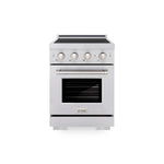 ZLINE 24 in. 3.2 cu. ft. Paramount Induction Range with 3 Element Cooktop and Electric Convection Oven in Satin Stainless Steel, Open Box-Good Condition