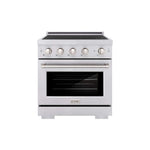 ZLINE 30 in. 4.2 cu. ft. Paramount Induction Range with 4 Element Cooktop and Electric Convection Oven in Satin Stainless Steel (SINRS-30) main image.