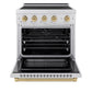 ZLINE Autograph Edition 30 in. 4.2 cu. ft. Paramount Induction Range with 4 Element Cooktop and Electric Convection Oven in Satin Stainless Steel with Champagne Bronze Accents, Open Box-Good Condition