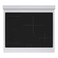 ZLINE Autograph Edition 30 in. 4.2 cu. ft. Paramount Induction Range with 4 Element Cooktop and Electric Convection Oven in Satin Stainless Steel with Champagne Bronze Accents (SINRSZ-30-CB) top-down, above cooktop.
