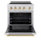 ZLINE Autograph Edition 30 in. 4.2 cu. ft. Paramount Induction Range with 4 Element Cooktop and Electric Convection Oven in Satin Stainless Steel with Polished Gold Accents, Open Box-Great Condition