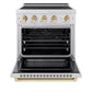 ZLINE Autograph Edition 30 in. 4.2 cu. ft. Paramount Induction Range with 4 Element Cooktop and Electric Convection Oven in Satin Stainless Steel with Polished Gold Accents, Open Box-Good Condition