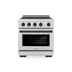 ZLINE Autograph Edition 30 in. 4.2 cu. ft. Paramount Induction Range with 4 Element Cooktop and Electric Convection Oven in Satin Stainless Steel with Matte Black Accents, Open Box-Good Condition