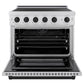 ZLINE Autograph Edition 36 in. 5.2 cu. ft. Paramount Induction Range with 5 Element Cooktop and Electric Convection Oven in Satin Stainless Steel with Matte Black Accents, Open Box-Great Condition