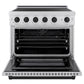 ZLINE Autograph Edition 36 in. 5.2 cu. ft. Paramount Induction Range with 5 Element Cooktop and Electric Convection Oven in Satin Stainless Steel with Matte Black Accents, Open Box-Good Condition