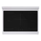 ZLINE Autograph Edition 36 in. 5.2 cu. ft. Paramount Induction Range with 5 Element Cooktop and Electric Convection Oven in Satin Stainless Steel with Matte Black Accents (SINRSZ-36-MB) top-down, above cooktop.