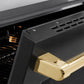 ZLINE Autograph Edition 36 in. 5.2 cu. ft. Paramount Induction Range with 5 Element Cooktop and Electric Convection Oven in Satin Stainless Steel with Black Matte Door and Polished Gold Accents, Open Box-Great Condition