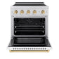 ZLINE Autograph Edition 30 in. 4.2 cu. ft. Paramount Induction Range with 4 Element Cooktop and Electric Convection Oven in Satin Stainless Steel with White Matte Door and Polished Gold Accents, Open Box-Good Condition