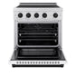 ZLINE Autograph Edition 30 in. 4.2 cu. ft. Paramount Induction Range with 4 Element Cooktop and Electric Convection Oven in Satin Stainless Steel with White Matte Door and Matte Black Accents, Open Box-Good Condition