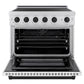 ZLINE Autograph Edition 36 in. 5.2 cu. ft. Paramount Induction Range with 5 Element Cooktop and Electric Convection Oven in Satin Stainless Steel with White Matte Door and Matte Black Accents, Open Box-Good Condition