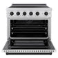 ZLINE Autograph Edition 36 in. 5.2 cu. ft. Paramount Induction Range with 5 Element Cooktop and Electric Convection Oven in Satin Stainless Steel with White Matte Door and Matte Black Accents, Open Box-Great Condition