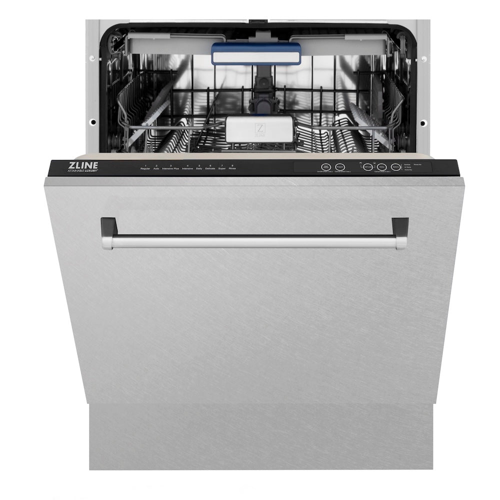 ZLINE 24 in. Tallac Series 3rd Rack Tall Tub Dishwasher with Satin Stainless Steel Panel and Stainless Steel Tub, 51dBa (DWV-SN-24)