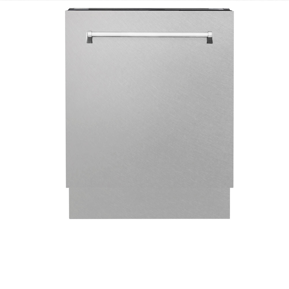 ZLINE 30 in. Kitchen Package with Satin Stainless Dual Fuel Range, Ducted Vent Range Hood and Tall Tub Dishwasher (3KP-RASRH30-DWV)