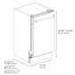 ZLINE 18 in. Tallac Series 3rd Rack Top Control Dishwasher with Satin Stainless Steel Panel and Stainless Steel Tub, 51dBa (DWV-SN-18) dimensional diagram.