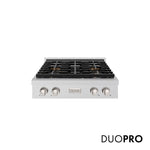 ZLINE 30 in. Paramount Gas Rangetop with 4 Burner DuoPro™ Cooktop in Satin Stainless Steel, Open Box-Great Condition