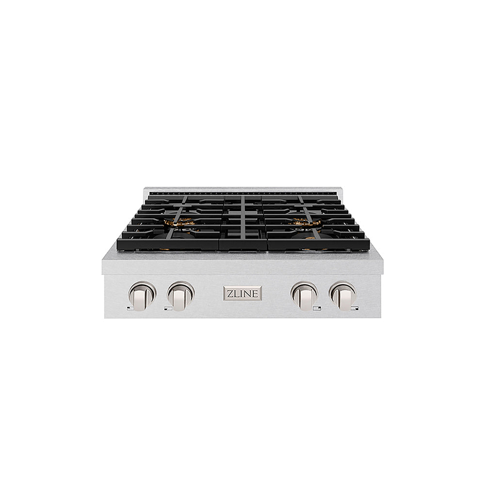 ZLINE 30 in. Paramount Gas Rangetop with 4 Burner DuoPro™ Cooktop in Satin Stainless Steel, Open Box-Great Condition