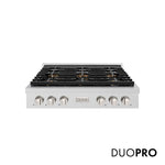 ZLINE 36 in. Paramount Gas Rangetop with 6 Burner DuoPro™ Cooktop in Satin Stainless Steel, Open Box-Good Condition