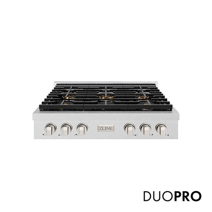 ZLINE 36 in. Paramount Gas Rangetop with 6 Burner DuoPro™ Cooktop in Satin Stainless Steel, Open Box-Good Condition