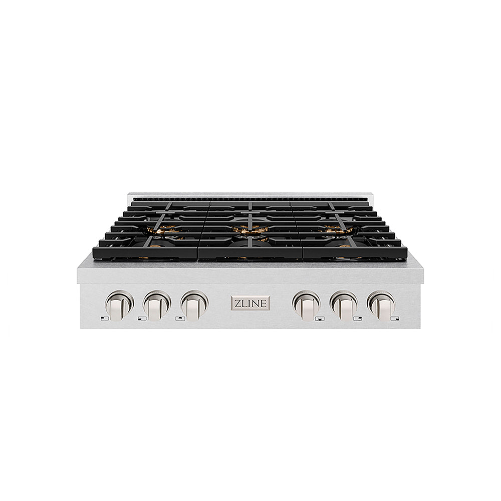 ZLINE 36 in. Paramount Gas Rangetop with 6 Burner DuoPro™ Cooktop in Satin Stainless Steel, Open Box-Good Condition