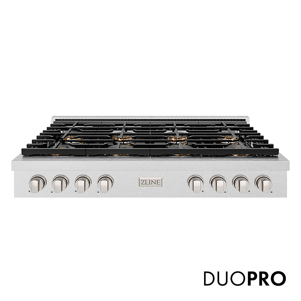 ZLINE 48 in. Paramount Gas Rangetop with 8 Burner DuoPro™ Cooktop in Satin Stainless Steel, Open Box-Great Condition