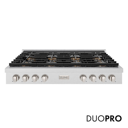 ZLINE 48 in. Paramount Gas Rangetop with 8 Burner DuoPro™ Cooktop in Satin Stainless Steel, Open Box-Great Condition
