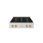 ZLINE Autograph Edition 30 in. Paramount Gas Rangetop with 4 Burner DuoPro™ Cooktop in Satin Stainless Steel and Champagne Bronze Accents, Open Box-Great Condition