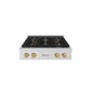 ZLINE Autograph Edition 30 in. Paramount Gas Rangetop with 4 Burner DuoPro™ Cooktop in Satin Stainless Steel and Champagne Bronze Accents, Open Box-Good Condition