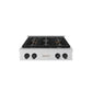 ZLINE Autograph Edition 30 in. Paramount Gas Rangetop with 4 Burner DuoPro™ Cooktop in Satin Stainless Steel and Matte Black Accents (PSRTSZ-30-MB) front.
