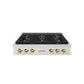 ZLINE Autograph Edition 36 in. Paramount Gas Rangetop with 6 Burner DuoPro™ Cooktop in Satin Stainless Steel and Polished Gold Accents, Open Box-Good Condition