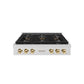 ZLINE Autograph Edition 36 in. Paramount Gas Rangetop with 6 Burner DuoPro™ Cooktop in Satin Stainless Steel and Polished Gold Accents, Open Box-Great Condition