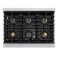 ZLINE Autograph Edition 36 in. Paramount Gas Rangetop with 6 Burner DuoPro™ Cooktop in Satin Stainless Steel and Polished Gold Accents, Open Box-Good Condition