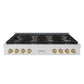 ZLINE Autograph Edition 48 in. Paramount Gas Rangetop with 8 Burner DuoPro™ Cooktop in Satin Stainless Steel and Champagne Bronze Accents, Open Box-Great Condition